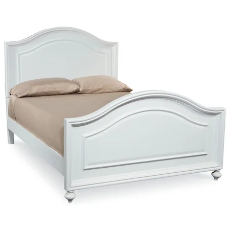 Full Size Panel Bed with Arched Headboard and Footboard